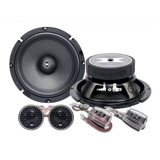 Excursion RX-6C 2-drożny zestaw głośnikowy SQ: 2 tweetery 26mm, 2 woofery 165mm, 4 zwrotnice pasywne (2xLP, 2xHP) - 2ohm, 120/300W, 92dB, 50-30000Hz,